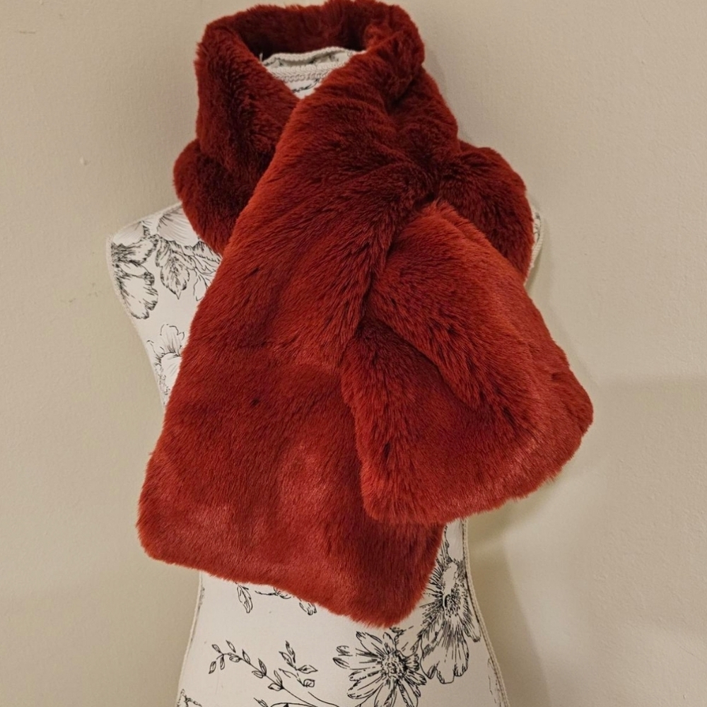 LOFT Vibrant Red Faux Fur Accessory